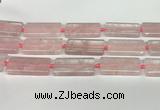 CRQ752 15.5 inches 20*40mm rectangle rose quartz beads