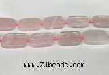 CRQ754 15.5 inches 25*35mm rectangle rose quartz beads