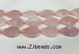 CRQ756 15.5 inches 25*35mm flat teardrop rose quartz beads