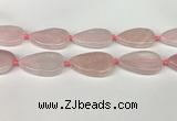 CRQ757 15.5 inches 25*40mm flat teardrop rose quartz beads
