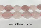 CRQ762 15.5 inches 35mm flat round rose quartz beads
