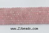 CRQ785 15.5 inches 5mm faceted round rose quartz beads wholesale