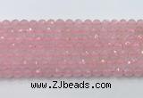 CRQ786 15.5 inches 6mm faceted round rose quartz beads wholesale