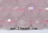 CRQ798 15.5 inches 10mm faceted round rose quartz gemstone beads