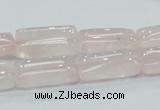 CRQ81 15.5 inches 10*20mm rectangle natural rose quartz beads
