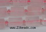 CRQ812 15.5 inches 10*15mm faceted tube rose quartz beads