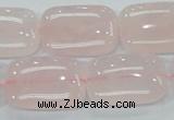 CRQ82 15.5 inches 18*25mm rectangle natural rose quartz beads