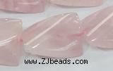 CRQ83 15.5 inches 20*30mm twisted rectangle natural rose quartz beads