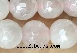 CRQ861 15 inches 8mm faceted round AB-color rose quartz beads