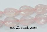 CRQ87 15.5 inches 12*18mm faceted teardrop natural rose quartz beads