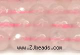 CRQ875 15 inches 6mm faceted round rose quartz beads