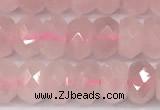 CRQ880 15 inches 5*8mm faceted rondelle rose quartz beads