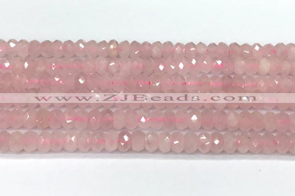 CRQ880 15 inches 5*8mm faceted rondelle rose quartz beads
