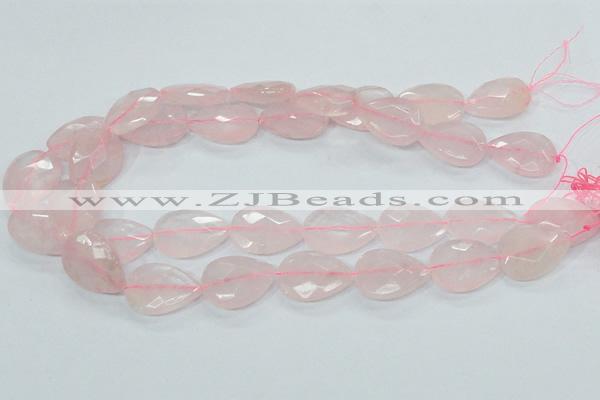 CRQ89 15.5 inches 18*25mm faceted teardrop natural rose quartz beads