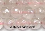 CRQ911 15 inches 8mm faceted round AB-color rose quartz beads