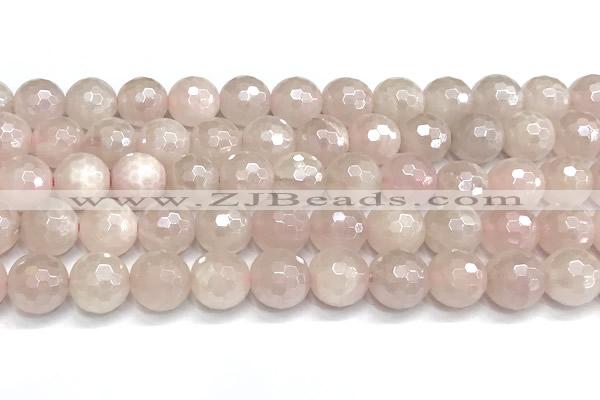 CRQ912 15 inches 10mm faceted round AB-color rose quartz beads