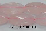 CRQ93 15.5 inches 22*30mm faceted oval natural rose quartz beads