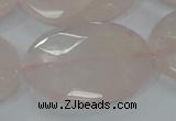 CRQ95 15.5 inches 30*40mm faceted oval natural rose quartz beads