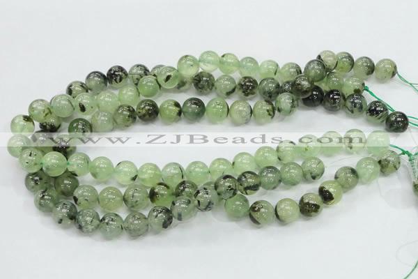 CRU101 15.5 inches 12mm round green rutilated quartz beads wholesale
