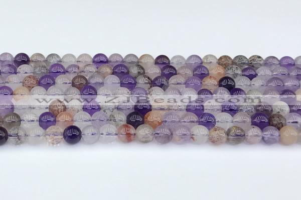 CRU1012 15.5 inches 6mm round mixed rutilated quartz beads