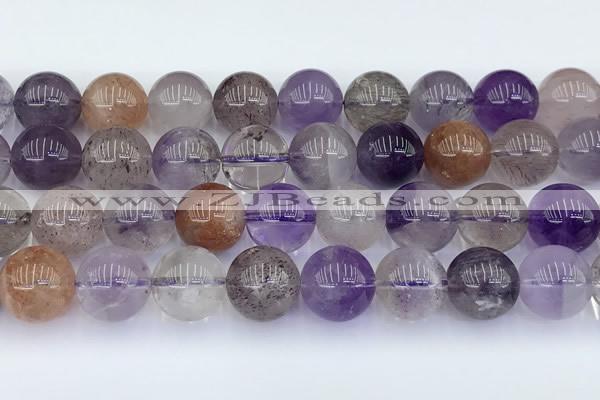 CRU1015 15.5 inches 12mm round mixed rutilated quartz beads