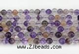 CRU1019 15.5 inches 8mm round mixed rutilated quartz beads