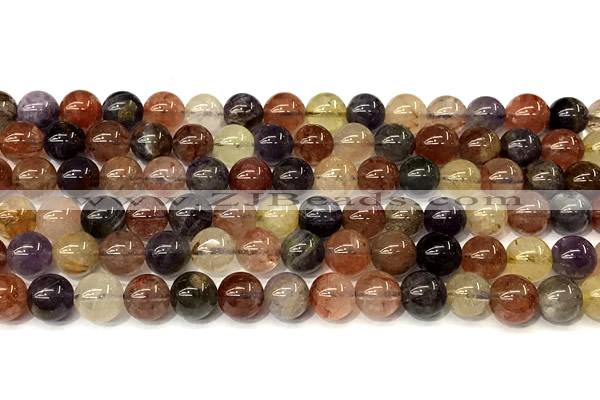 CRU1061 15 inches 8mm round mixed rutilated quartz beads