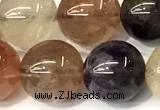 CRU1062 15 inches 10mm round mixed rutilated quartz beads
