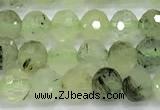 CRU1075 15 inches 6mm faceted round green rutilated quartz beads