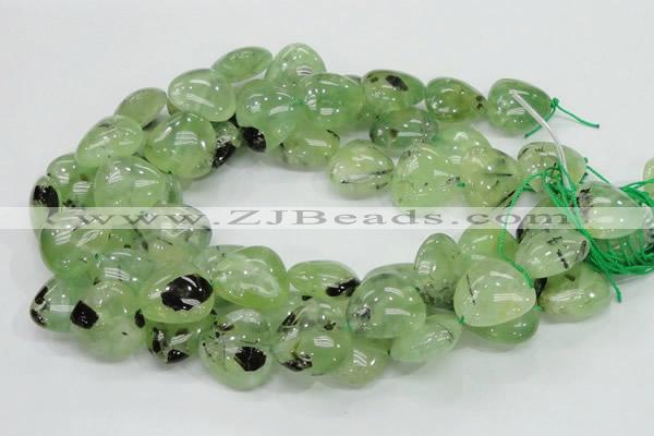 CRU109 15.5 inches 23*23mm heart green rutilated quartz beads