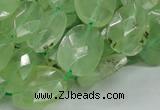 CRU119 15.5 inches 13*17mm faceted freeform green rutilated quartz beads
