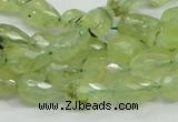 CRU124 15.5 inches 8*12mm faceted teardrop green rutilated quartz beads