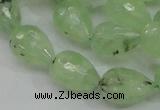CRU126 15.5 inches 13*19mm faceted teardrop green rutilated quartz beads
