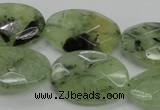 CRU140 15.5 inches 20*30mm faceted oval green rutilated quartz beads