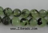 CRU155 15.5 inches 10mm faceted round green rutilated quartz beads