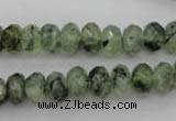 CRU162 15.5 inches 6*10mm faceted rondelle green rutilated quartz beads