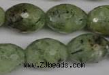 CRU168 15.5 inches 15*20mm faceted rice green rutilated quartz beads