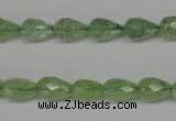 CRU171 15.5 inches 7*10mm faceted teardrop green rutilated quartz beads