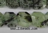 CRU194 Top-drilled 15*17mm faceted rectangle green rutilated quartz beads