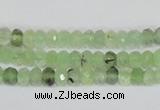 CRU205 15.5 inches 4*6mm faceted rondelle green rutilated quartz beads