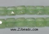 CRU212 15 inches 10*10mm faceted square green rutilated quartz beads