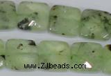 CRU213 15 inches 16*16mm faceted square green rutilated quartz beads