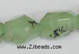 CRU218 15*20mm – 18*25 faceted nuggets green rutilated quartz beads