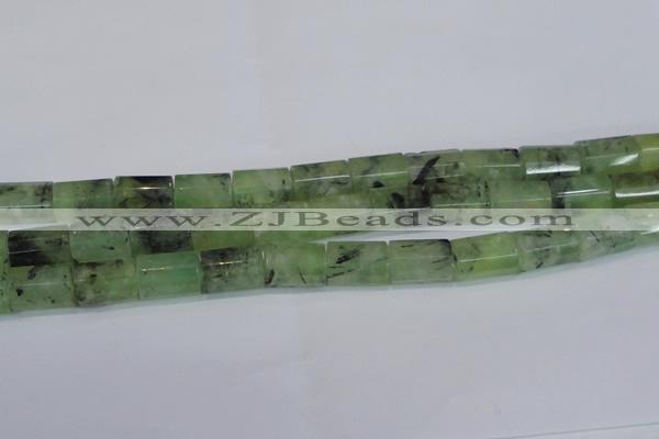 CRU221 15.5 inches 13*18mm faceted tube green rutilated quartz beads
