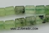 CRU225 15.5 inches 9*11mm tube green rutilated quartz beads
