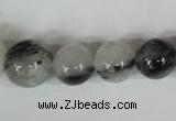 CRU321 15.5 inches 8mm - 16mm round black rutilated quartz beads