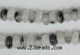 CRU323 15.5 inches 5*8mm rondelle black rutilated quartz beads