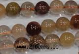 CRU455 15.5 inches 10mm round Multicolor rutilated quartz beads