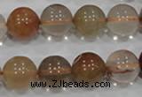 CRU457 15.5 inches 14mm round Multicolor rutilated quartz beads