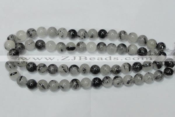 CRU52 15.5 inches 8mm round black rutilated quartz beads wholesale